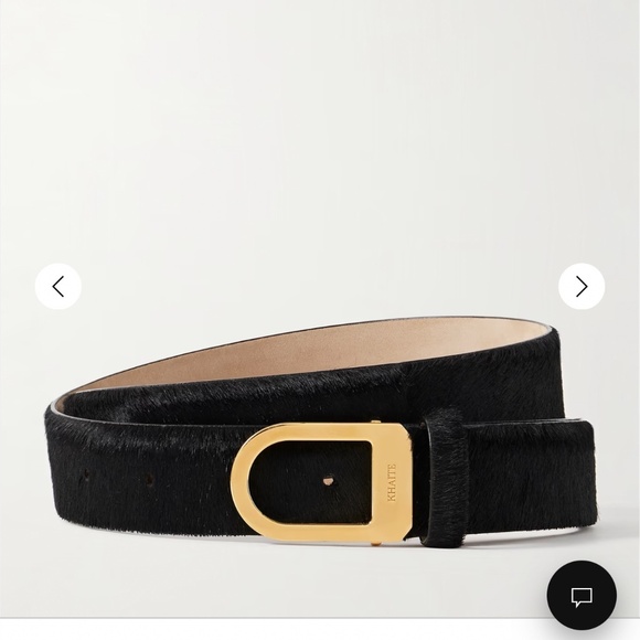 KHAITE Accessories - NWT Khaite gold Buckle black pony hair belt